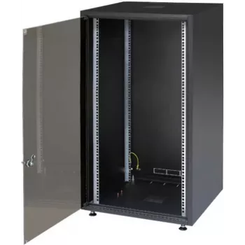 IT-BUDGET 19-Inch tīkla skapis SJB - 15U - 600x600 mm - stikla durvis - aizmugurējais panelis - melns (W-SJB6060-15S-161)