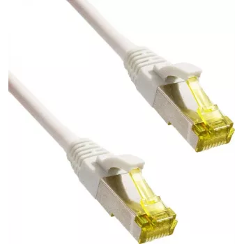 IT-BUDGET Full Copper Premium Patch Cable - Super Flex TPE - Cat.6A - with Cat.7 Raw Cable - 600 MHz - Halogen-Free - PoE+ - 10GBit - White - 0,15 m (90ITBFLEX6A7PK015W)