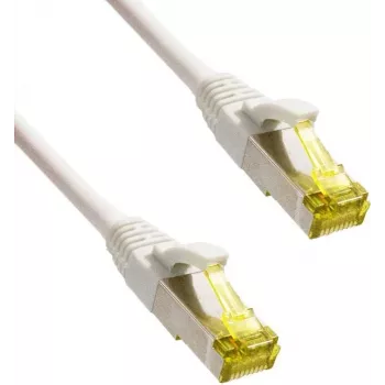 IT-BUDGET Full Copper Premium Patch Cable - Super Flex TPE - Cat.6A - with Cat.7 Raw Cable - 600 MHz - Halogen-Free - PoE+ - 10GBit - White - 1,5 m