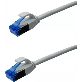 IT-BUDGET Full Copper Premium Patch Cable - Slim AWG 28 - Cat.6A - 500 MHz - Halogen-Free - PoE++ - 10 Gbit - Grey - 1,5 m