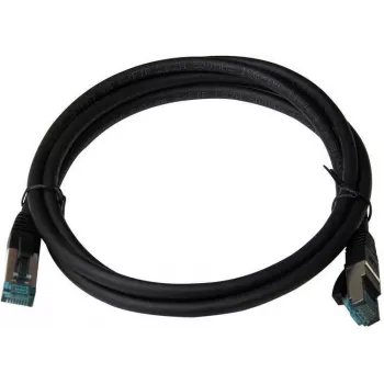 IT-BUDGET Full Copper Premium Patch Cable Cat.6A S/FTP LSZH PoE+ AWG 26/7 Black 0,15 m