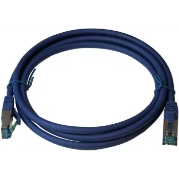 IT-BUDGET Full Copper Premium Patch Cable Cat.6A 500 MHz LSZH PoE+ AWG 26/7 Blue 0,25 m