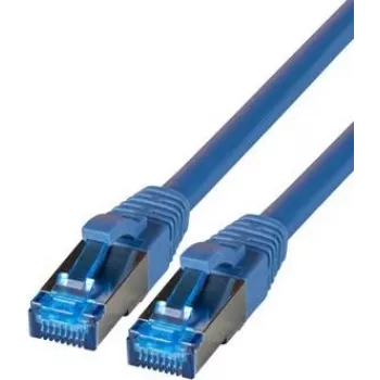 IT-BUDGET Full Copper Premium Patch Cable - Super Flex TPE - Cat.6A - 500MHz - LSZH - PoE+ - AWG 27 - Blue - 0,25 m