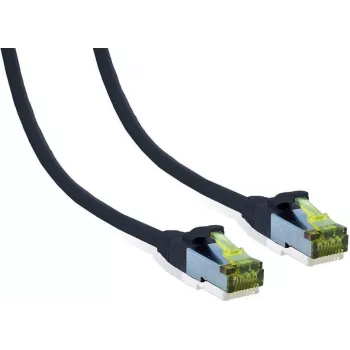 IT-BUDGET Full Copper Premium Patch Cable - Cat.6A ar Cat.7 Raw Cable - 600 MHz - Halogen-Free - PoE+ - 10GBit - Melns - 30 m