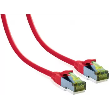 IT-BUDGET Full Copper Premium Patch Cable - Cat.6A ar Cat.7 izejvadu - 600 MHz - Halogēns Brīvs - PoE+ - 10GBit - Sarkans - 3 m