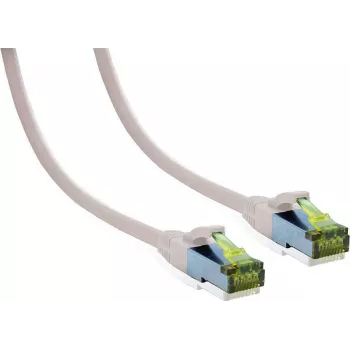 IT-BUDGET Full Copper Premium Patch Cable - Cat.6A ar Cat.7 izejvielu - 600 MHz - Halogēns Brīvs - PoE+ - 10GBit - Balts - 1,5 m