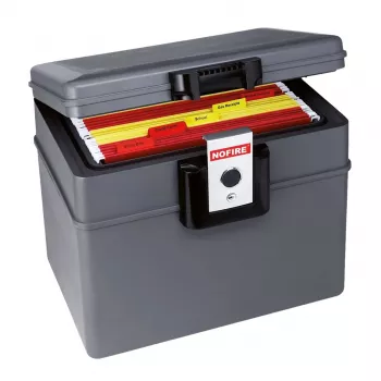 No Fire First Alert 2037FE pārnēsājams seifs - atslēgas slēdzene - Melns/Pelēks - 410x324x127 mm