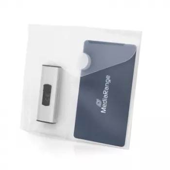 MEDIARANGE USB zibatmiņu glabāšanas futrālis ar 2 nodalījumiem un caurumiem, 10 iepakojumā, caurspīdīgs