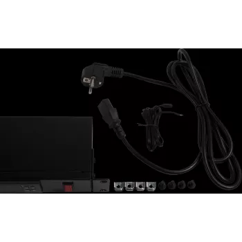 Rockstable RS19-TCD1 1U 19 collu digitālais termostats – melns, tērauds, IP23, plaukta temperatūras kontrolieris