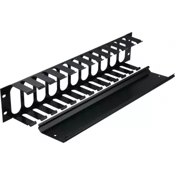 Rockstable 2U 19 Inch Cable Management Panel - Black - SPCC Steel - 483 mm (RS19-002)