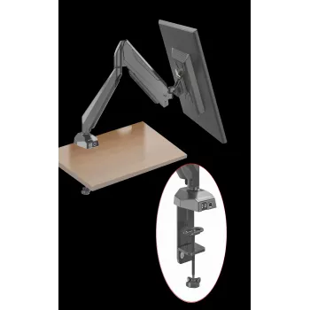 Rockstable RS-MM010B Professional Single Monitor Mount - Desk Clamp/Grommet - 8 kg - 15-32 inch - VESA 75x75/100x100 mm - Black