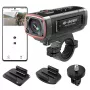 AKEEYO AKY-710S 4K motocikla videoreģistrators ar diviem kanāliem, GPS, Wi-Fi, IP67 ūdensizturīgs - Melns
