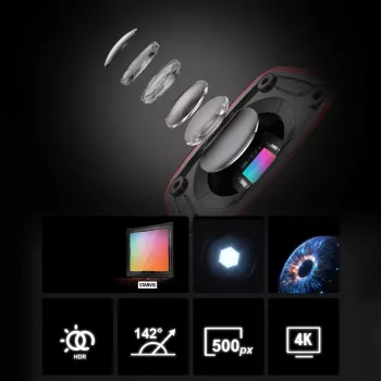 AKEEYO AKY-710S 4K motocikla videoreģistrators ar diviem kanāliem, GPS, Wi-Fi, IP67 ūdensizturīgs - Melns