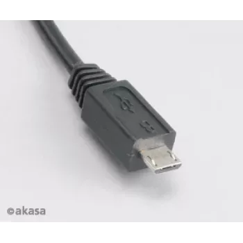 Akasa AK-CBUB05-10BK USB 2.0 kabelis - USB-A uz Micro-USB-B - 1m - Melns