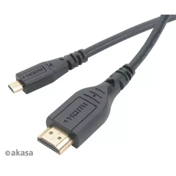 Akasa 1,5m High Speed HDMI with Ethernet Cable - HDMI Type A to Micro HDMI - 4K - Black