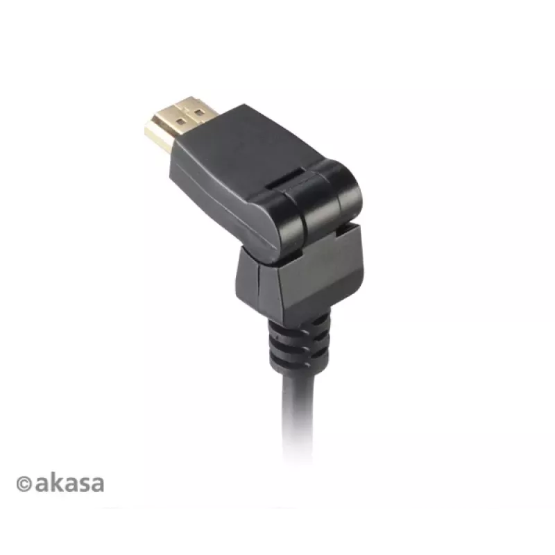 Akasa HDMI 2m kabelis - High Speed with Ethernet, 4K @ 30Hz, zeltīts, melns
