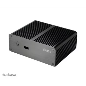 Akasa Newton T Fanless Mini PC Case for Intel NUC (UCFF/Thin Mini-ITX) - No Power Supply - Black