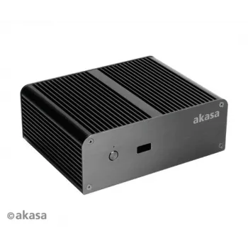 Akasa Newton T Fanless Mini PC Case for Intel NUC (UCFF/Thin Mini-ITX) - No Power Supply - Black