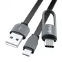 Akasa AK-CBUB35-10BK USB 2.0 kabelis - USB A uz Micro-USB B ar USB-C adapteri - 1 m - Melns