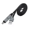 Akasa AK-CBUB35-10BK USB 2.0 kabelis - USB A uz Micro-USB B ar USB-C adapteri - 1 m - Melns