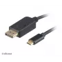 Akasa AK-CBCA11-18BK USB-C uz DisplayPort kabelis 1,8 m - 4K@60Hz - Melns