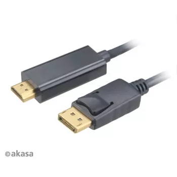Akasa 4K@60Hz DisplayPort uz HDMI aktīvā adaptera kabelis 1.8m melns