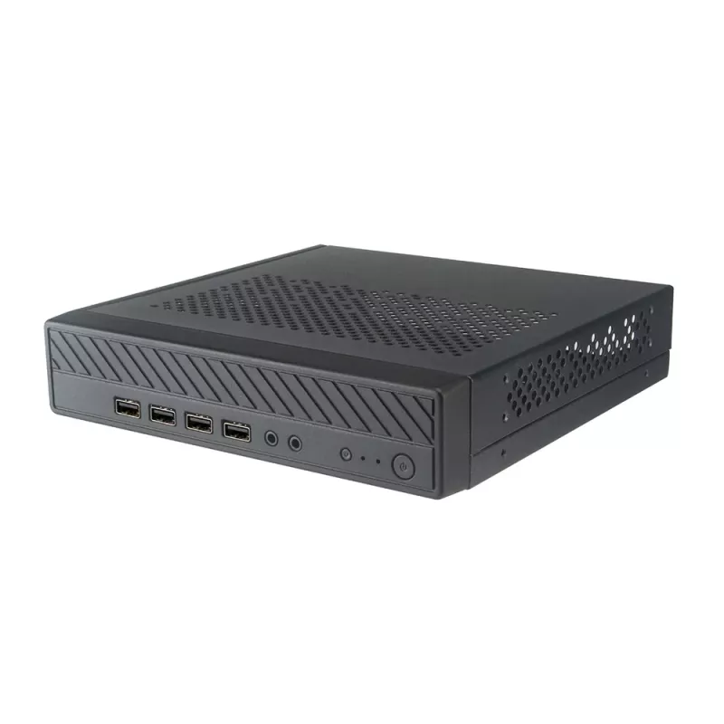 Akasa Cypher MX Thin Mini-ITX Case, Aluminium/SGCC, Black, 1x 2,5 inch HDD/SSD, VESA Mount