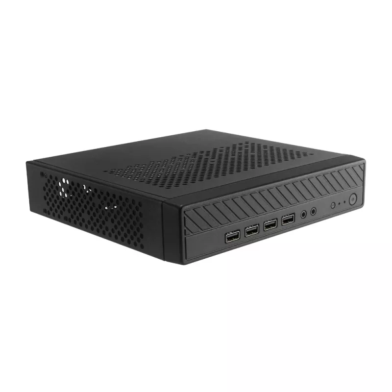 Akasa Cypher MX Thin Mini-ITX Case, Aluminium/SGCC, Black, 1x 2,5 inch HDD/SSD, VESA Mount