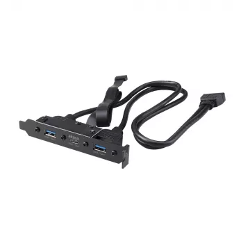 Akasa USB 3.1 Gen 2 Internal Adapter Cable ar diviem USB 3.0 Type-A portiem - 50 cm - Melns