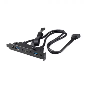 Akasa USB 3.1 Gen 2 Internal Adapter Cable ar diviem USB 3.0 Type-A portiem - 50 cm - Melns