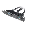 Akasa USB 3.1 Gen 2 Internal Adapter Cable ar diviem USB 3.0 Type-A portiem - 50 cm - Melns