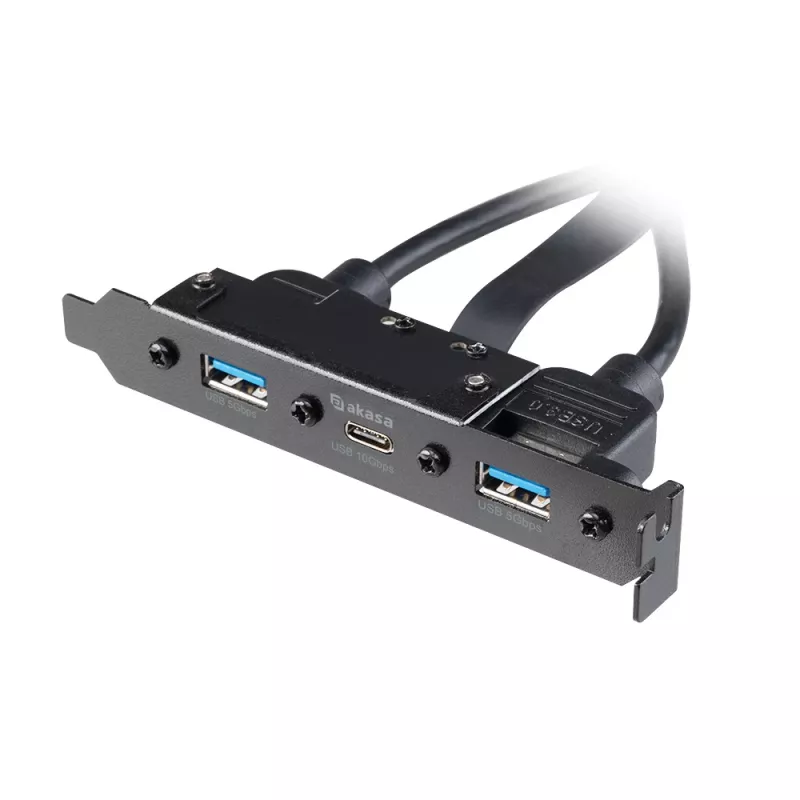Akasa USB 3.1 Gen 2 Internal Adapter Cable ar diviem USB 3.0 Type-A portiem - 50 cm - Melns