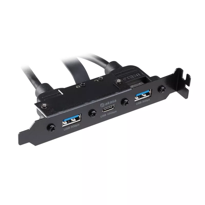 Akasa USB 3.1 Gen 2 Internal Adapter Cable ar diviem USB 3.0 Type-A portiem - 50 cm - Melns