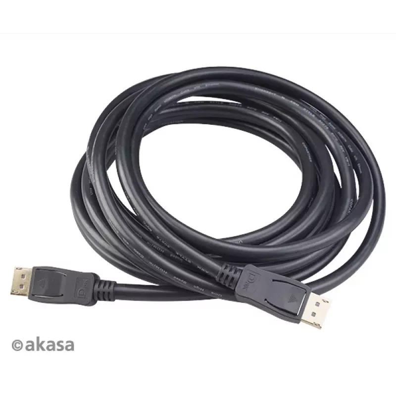 Akasa AK-CBDP23-50BK DisplayPort 1.4 kabelis 5 m Melns