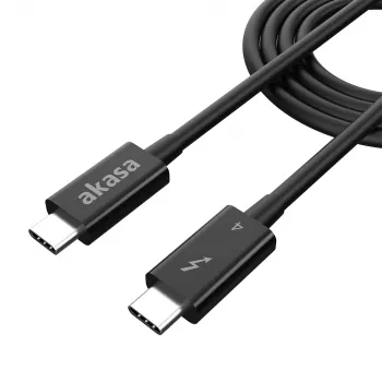 Akasa Thunderbolt 4 USB-C to USB-C Cable 1m 40Gbps 100W PD 8K60Hz Black