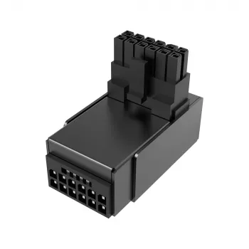 Akasa G-Nexus P16 Plus 90° 12V-2x6 Metāla GPU Strāvas Adapteris - Melns