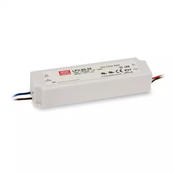 SYNERGY21 MEAN WELL LPV-60-24 60W 24V 2.5A IP67 pastāvīga sprieguma LED barošanas bloks