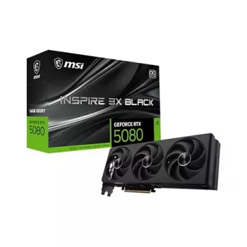 MSI GeForce RTX 5080 16G INSPIRE 3X OC videokarte, 16GB GDDR7, melna