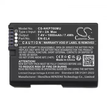 CAMERON SINO Battery Type EN-EL4 A E for Nikon D2H D2Hs D2X D2Xs D3 D3S D3X F6 with USB-C Port / CS-NKP700MU