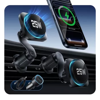 ESR Omnilock CryoBoost Magnetic MagSafe Vent Car Mount Wireless Charger 25W Qi2.2 Black