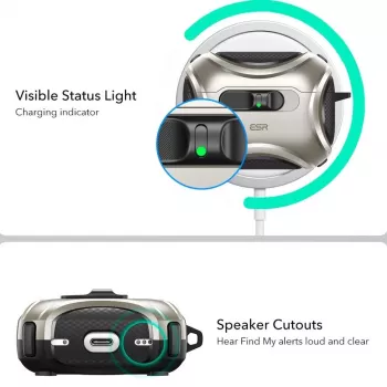 ESR Cyber FlickLock HaloLock MagSafe vāciņš Apple AirPods Pro 3, titāna krāsā