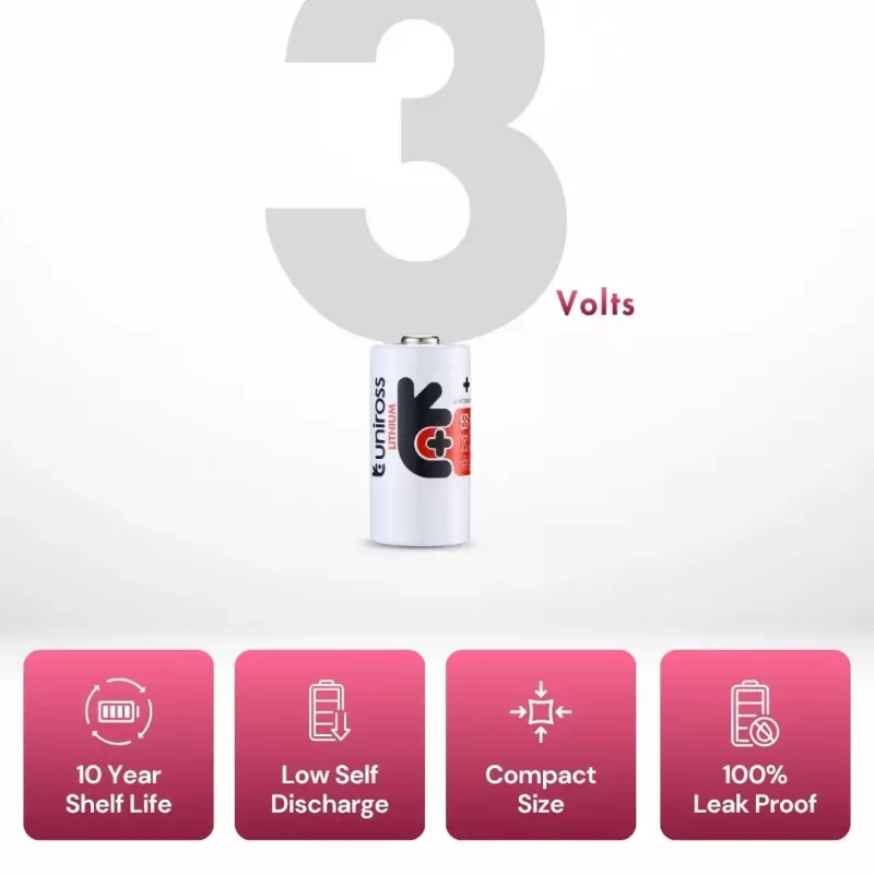 Uniross litija CR123A baterija 3V 1500mAh