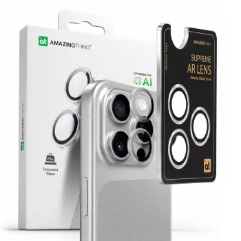 AMAZINGTHING AR 3 Lens Glass Full Clear rūdīta stikla kameras objektīva aizsargs iPhone 16 Pro / 16 Pro Max – caurspīdīgs