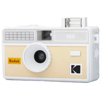 KODAK I60 35mm atkārtoti lietojamā filma kamera ar iebūvētu zibspuldzi, bēši pelēka