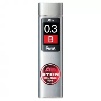 Pentel Ain Stein mehāniskā zīmuļa pildspalvas vads - B - Pelēks - 0,3 mm - 60 mm - 15 gab.