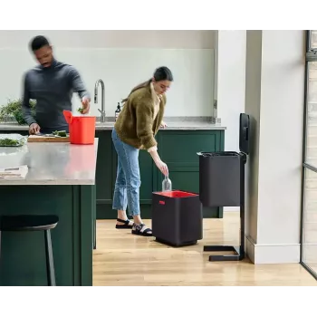 Joseph Joseph Totem Max 60L Black Waste & Recycling Bin