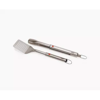 Joseph Joseph GrillOut 2-detaļu BBQ lāpstiņas un knaibles komplekts, Pelēks/Nerūsējošais tērauds