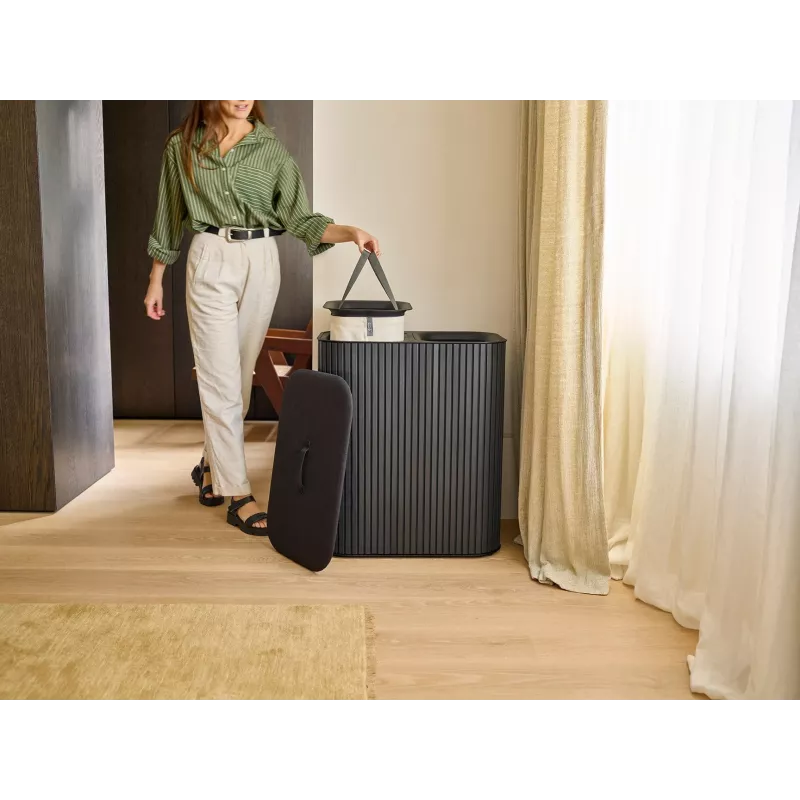 Joseph Joseph Tota Twin Luxe 90L veļas šķirotājs Black