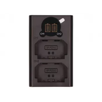 2-Power digitālās kameras USB divu akumulatoru lādētājs