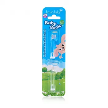 Brush-Baby BabySonic Replacement Brush Heads 0-18 Months 2 Pack White
